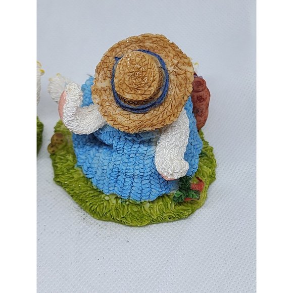 2 Easter Bunny Multicolored Porcelain Rabbit Home Decor Shelf Sitter - Picture 11 of 16